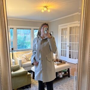 Levi's Cream Hooded Trench Coat